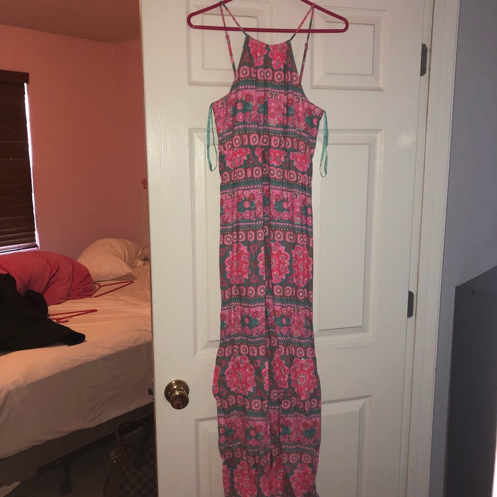 Pink/Blue Floral Vineyard Vines Maxi Dress
